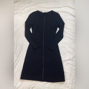 Theory Chayenne Classical Knit Zipper Front Dress Black 10